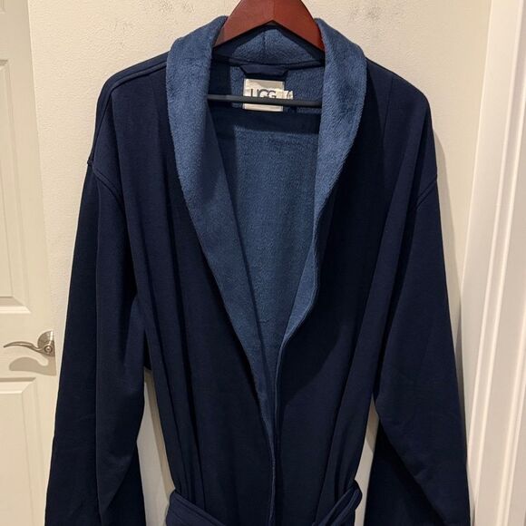 UGG Robinson Men's Navy and Light Blue Robe size XL/ XXL - Picture 4 of 14